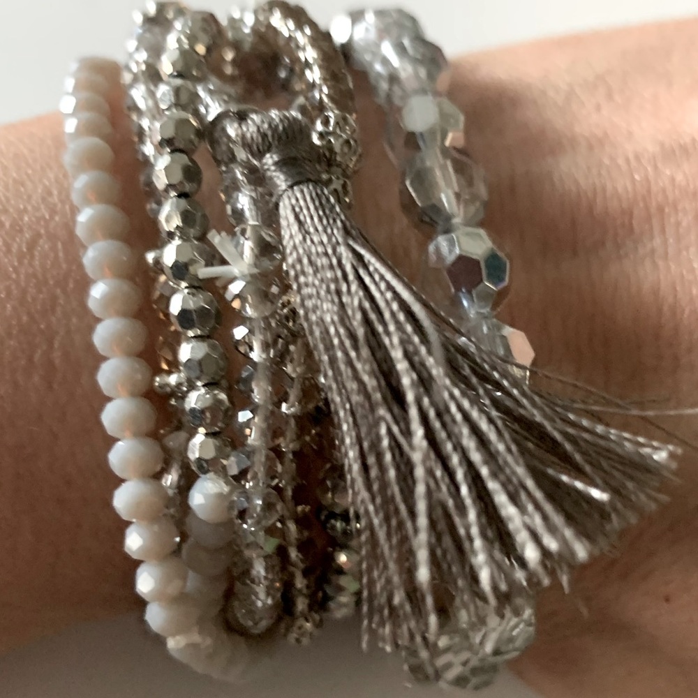 Grey  Stretch Bracelet Set